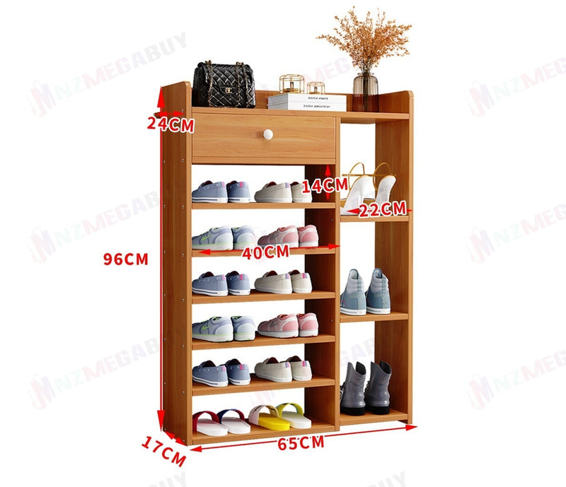 9 Tiers Wooden Shoe Rack Cabinet "Brown"