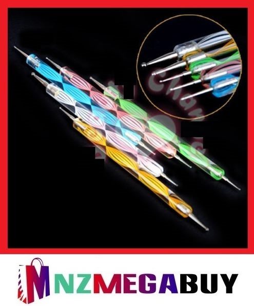 5pcs 2 Way Dotting Pen Tip Dot Paint -- Nail Art