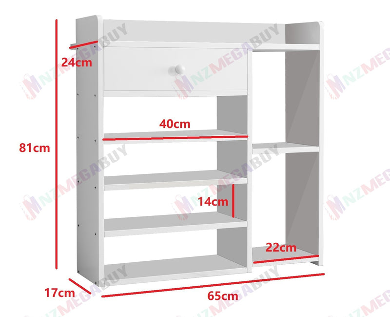 7 Tiers Wooden Shoe Rack Cabinet "White"