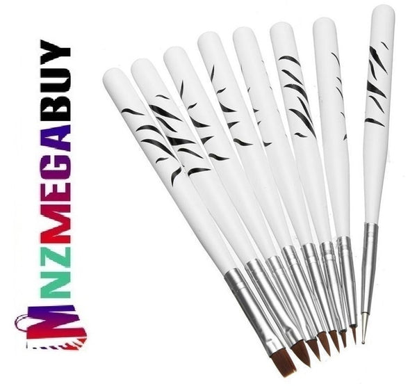 8Pcs Nail Art Acrylic Polish Painting Pen Set