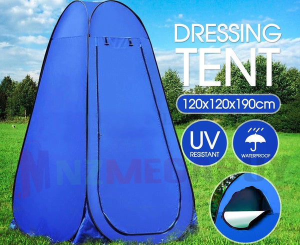 Pop Up Camping Shower Toilet Tent - blue