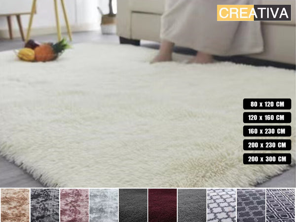 Shaggy carpet rug White *5 Sizes