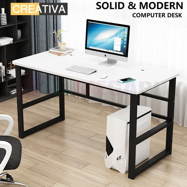 Computer Desk H Shaped - White 120cm
