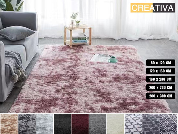 Shaggy carpet rug * Burgundy Tip