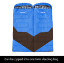 Winter Camping Envelope Sleeping Bag Single -15°C Blue