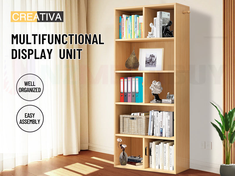 Bookcase Display Shelf Storage Cabinet Stand Home Office Bookshelf  *Natural Oak