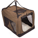 LOVEPET® Dark Brown * Dog Travel Cage Collapsible Soft Pet Dog Crate * M/L/XL/3XL