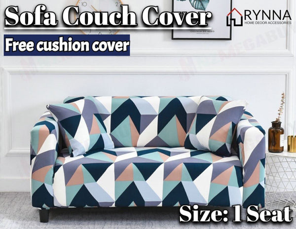 Stretch Sofa Cover Loung Couch Removable Slipcover 1/2/3/4Seater+1 Cushion Cover * Color Pattern *4 Sizes