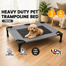 nzmegabuy grey elevated dog trampoline bed with a sturdy steel frame and breathable mesh for indoor or outdoor use