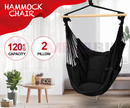 Garden Outdoor Hammock Chair Hanging Swing Indoor Pillow Camping * Black