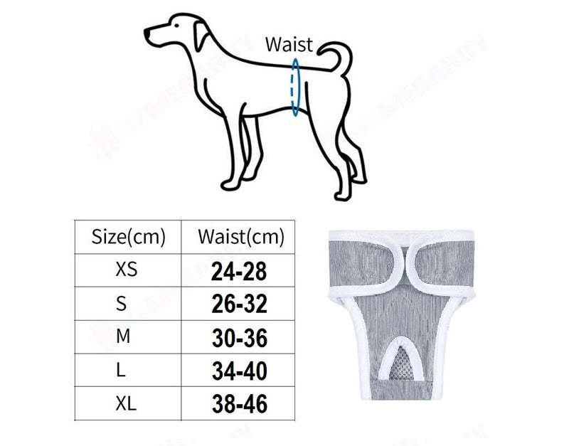 Female Pet Dog Puppy Washable Diaper Pants Sanitary Nappy "5 Sizes available