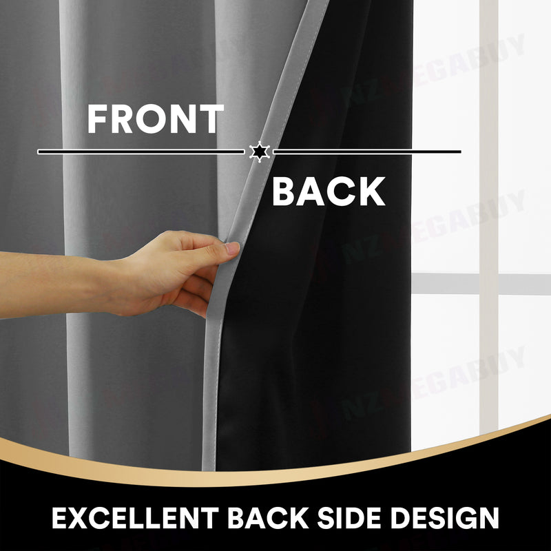 100% Blockout Curtain Eyelet  2PC Dove Grey * Sizes