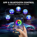 4X 12LED Car Interior Footwell RGB Bluetooth Phone LED Light Strip USB APP