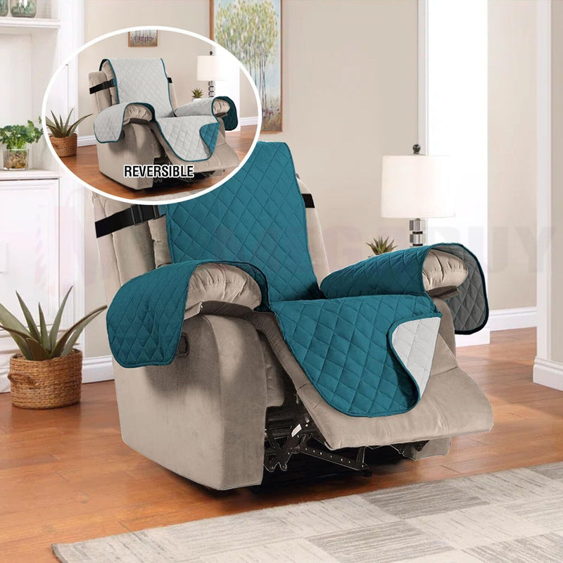Recliner Covers Reversible Quilted *Dark Teal