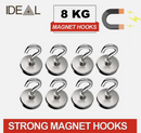 8pc Strong Magnet Hooks * 2 Sizes