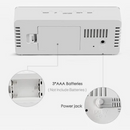 nzmegabuy digital LED mirror alarm clock back view showing battery compartment and USB power jack
