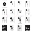 100x A4 Self Adhesive Address Labels Laser Inkjet Print Stickers - 40 label/page