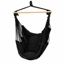Garden Outdoor Hammock Chair Hanging Swing Indoor Pillow Camping * Black