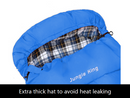 Winter Camping Envelope Sleeping Bag Single -15°C Blue