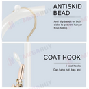 nzmegabuy white metal clothes rack featuring anti-skid beads on the rail and four side hooks for hats and bags