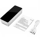 nzmegabuy digital LED mirror alarm clock with temperature display, USB cable, and instruction manual on white surface