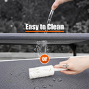 nzmegabuy grey elevated dog bed showing easy cleaning with water and a lint roller on durable PVC Oxford fabric