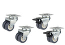 50mm Double Swivel Caster Wheels – Twin Wheel PVC Furniture Castors