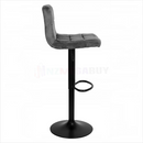 nzmegabuy grey velvet bar stool with a tufted seat, swivel function, and adjustable black metal gas lift base