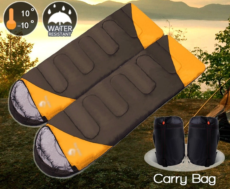 Camping Envelope Sleeping Bag Single -15°C Orange