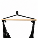 nzmegabuy black hanging hammock chair with a natural timber spreader bar for indoor or outdoor relaxation