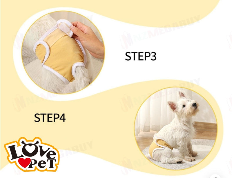 Female Pet Dog Puppy Washable Diaper Pants Sanitary Nappy "5 Sizes available