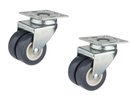 50mm Double Swivel Caster Wheels – Twin Wheel PVC Furniture Castors