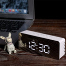 Digital Led Mirror Desk Alarm Clock Table Temperature Time Snooze USB Battery