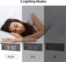 Digital Led Mirror Desk Alarm Clock Table Temperature Time Snooze USB Battery