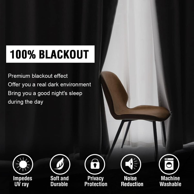 100% Blockout Curtain Eyelet  2PC Dove Grey * Sizes