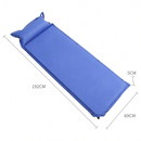 Wide 5cm Self-Inflating Camping Mat with Pillow – Blue