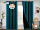 100% Blockout Curtain Eyelet  2PC Dark Teal * 4 Sizes