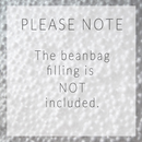 nzmegabuy LAZY BEAN floor cushion cover notice stating that white polystyrene beanbag filling is not included