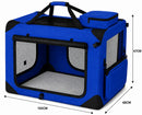Collapsible Dog Crate – Soft Foldable Travel Cage, Navy Blue, 6 Sizes
