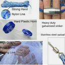 Durable Fishing Cast Net Bait Easy Throw Hand Cast Strong Tire Trap Mesh Line
