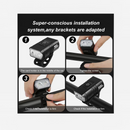 nzmegabuy USB rechargeable LED bike light set showing four-step installation process on bicycle handlebars