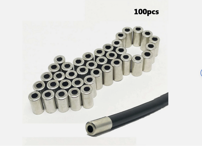 100pcs 5mm Housing End Caps Bike Ferrules Ferrule Brake Cable Metal Bicycle