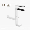 nzmegabuy white metal desk-clamp headphone hanger with protective leather pads for secure headset storage