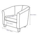 nzmegabuy dark grey velvet tub chair slipcover and cushion cover set with elastic fit dimensions diagram