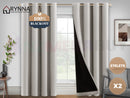 100% Blockout Curtain Eyelet  2PC STONE * 4 Sizes