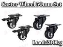 50mm Swivel Caster Wheels – Polyurethane Light Duty Transport Wheels