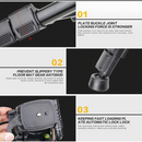 nzmegabuy ZOMEI aluminium camera tripod features including plate buckle locks, anti-skid rubber feet, and quick-release