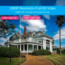 nzmegabuy solar security camera showing a comparison between 720P and 1080P HD video resolution for outdoor surveillance