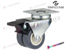 50mm Double Swivel Caster Wheels – Twin Wheel PVC Furniture Castors