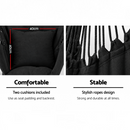 nzmegabuy black hammock chair featuring a square cushion and durable rope design for indoor or outdoor comfort